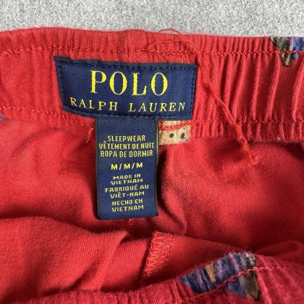 Polo Ralph Lauren Sleepwear Pants Men's Bear Pajamas Sz M RED